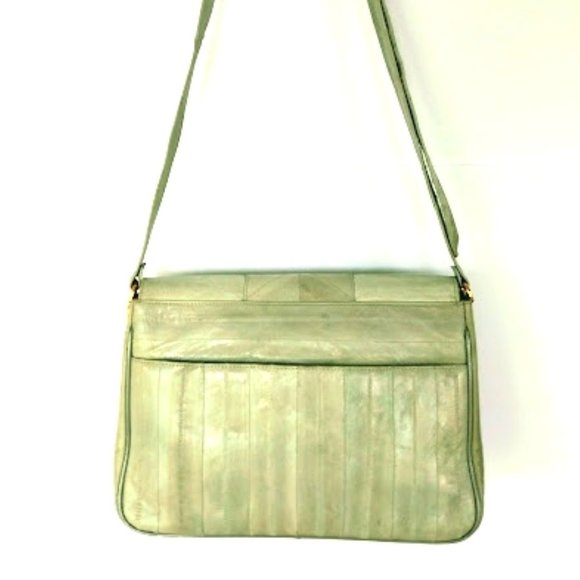 Korean Handmade Light Grey Eel Skin Crossbody - Picture 5 of 15